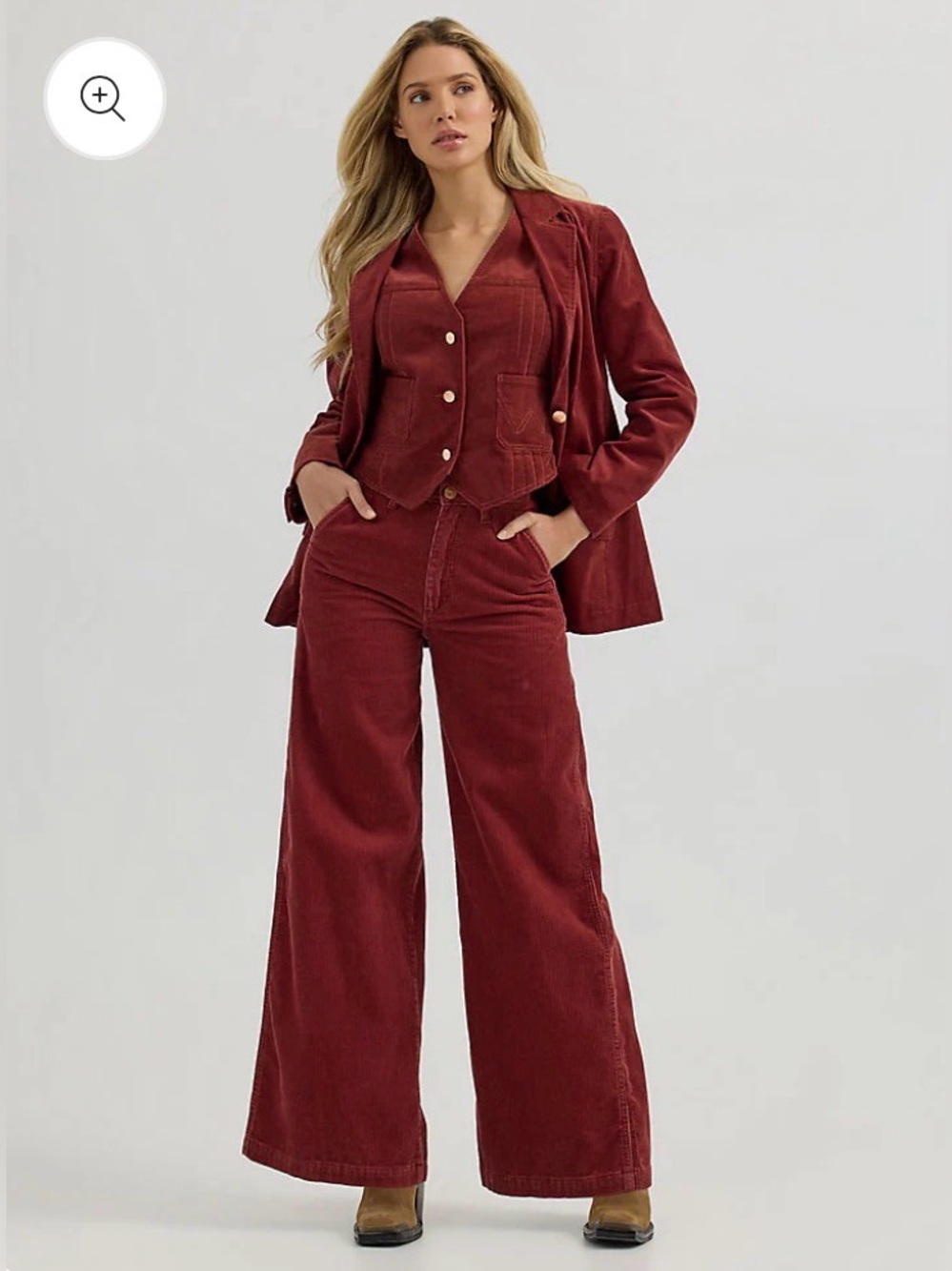 Wrangler Punchy Corduroy Wide Leg Trouser